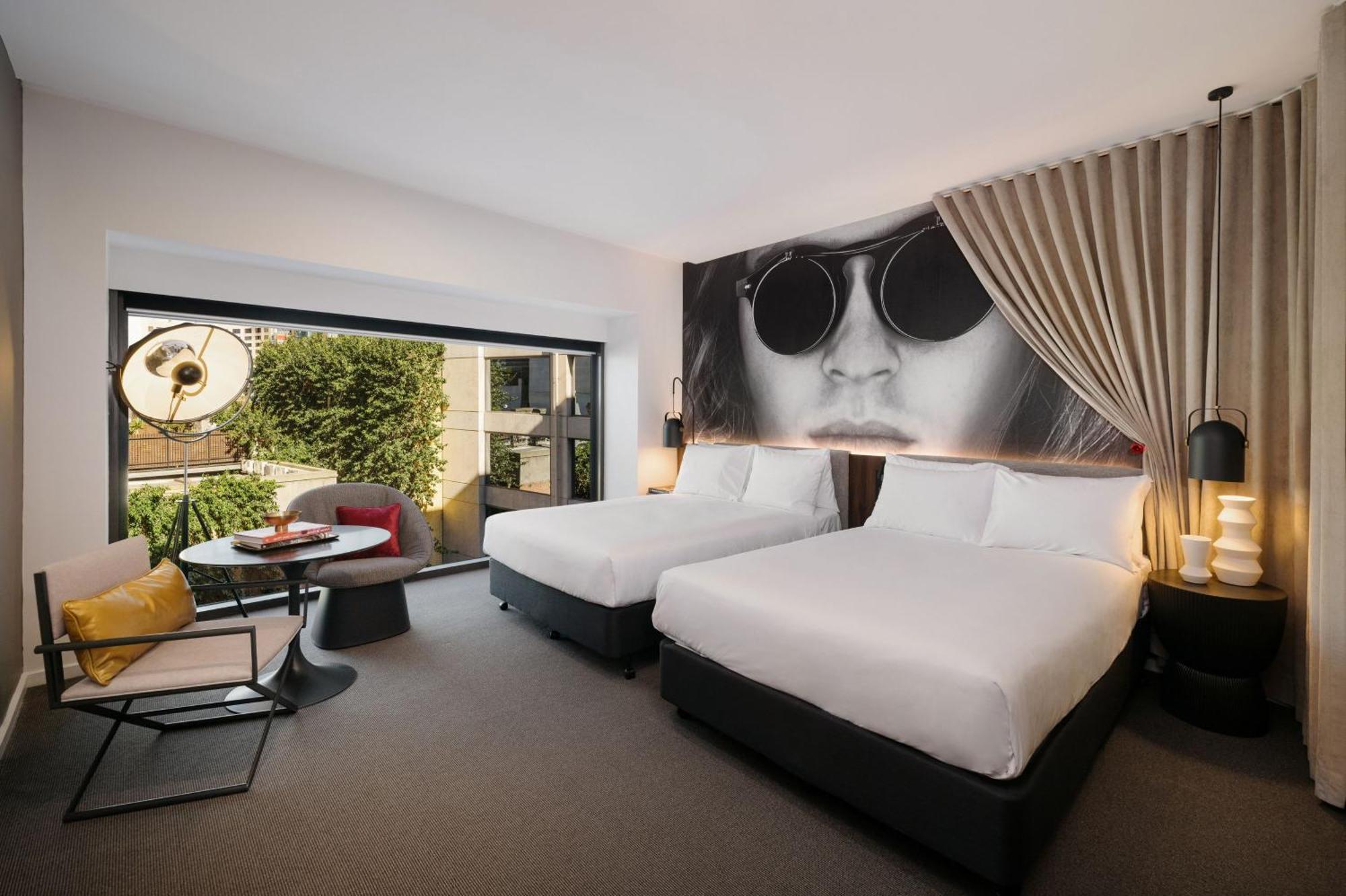 Standard Double Room with Two Double Beds and Atrium View